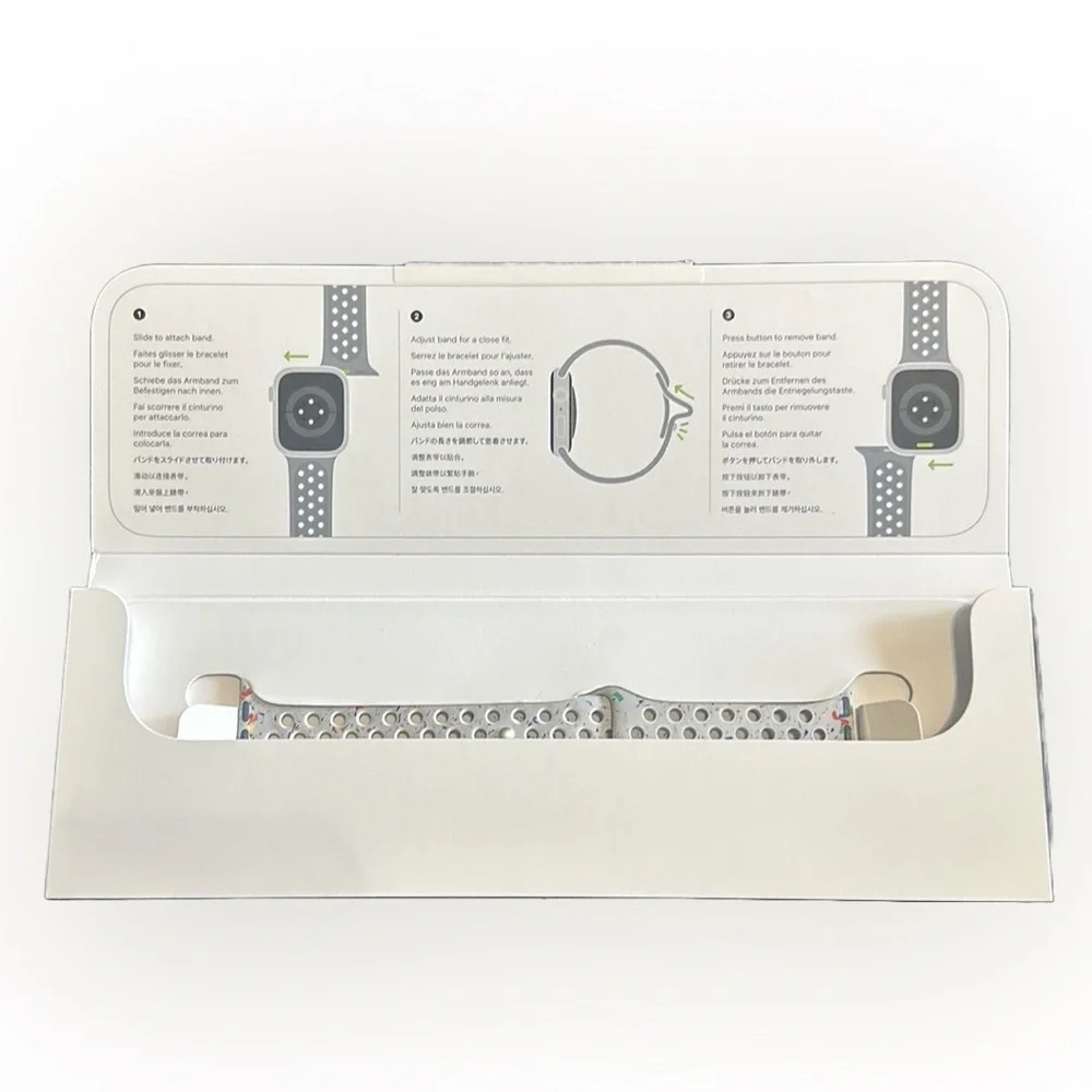 Nike White Perforated Sport Band with Iridescent Accents